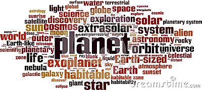 Planet word cloud Vector Illustration