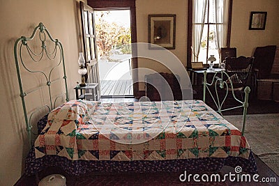 1904 Planetary Court, Berthaldine Sterling Boomer Room at historic Koreshan State Park Editorial Stock Photo