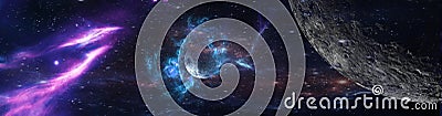 Planets and galaxy, science fiction wallpaper. Stock Photo