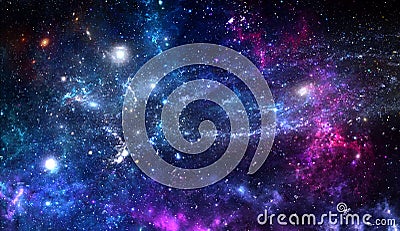 Planets and galaxy, science fiction wallpaper. Beauty of deep space. Stock Photo