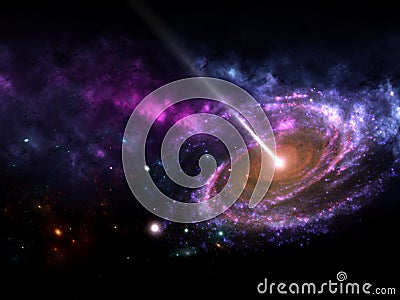 Planets and galaxy, science fiction wallpaper. Stock Photo