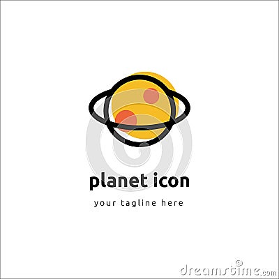 Planets linear icons isolated universe concept on white background Vector Illustration