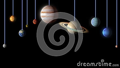 Planets of the Solar System abstract background, isolated Stock Photo