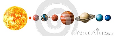 Planets of the solar system, 3D rendering Stock Photo