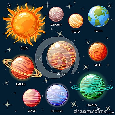 Planets of the solar system. Vector Illustration