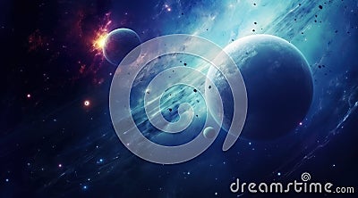 planets in space from the outer space wallpape Stock Photo