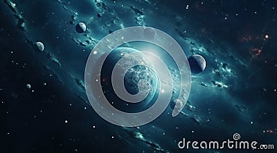 planets in space from the outer space wallpape Stock Photo