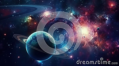 planets in space from the outer space wallpape Stock Photo