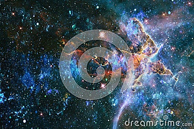 Planets, stars and galaxies in outer space showing the beauty of space exploration. Elements furnished by NASA . - Image Stock Photo