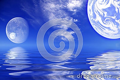 Planets / worlds water Stock Photo