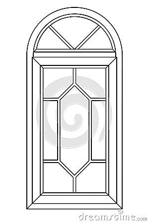 Planimetric arch window 3 Stock Photo