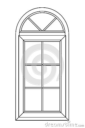 Planimetric arch window Stock Photo