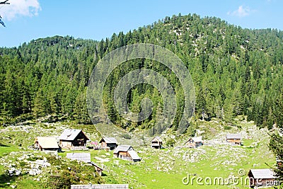 Planina Blato, traditional pasture, Triglav, Slovenia Stock Photo