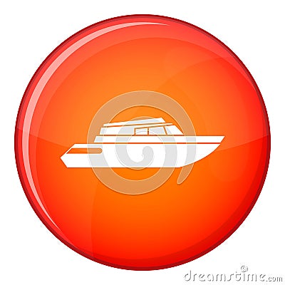 Planing powerboat icon, flat style Vector Illustration