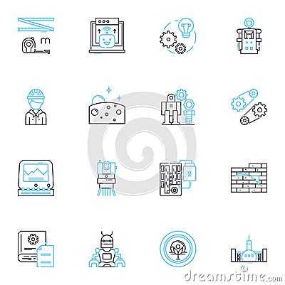 Planner linear icons set. Schedule, Organizer, Agenda, Calendar, Taskmaster, To-do list, Efficiency line vector and Vector Illustration