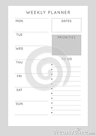 Planner sheet vector Vector Illustration