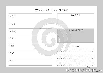 Planner sheet vector Vector Illustration