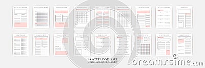 Planner sheet vector. Printable vertical notebook page Vector Illustration