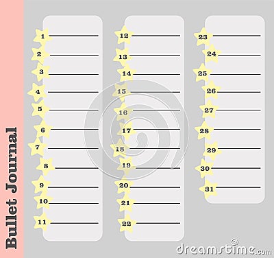 Planner, todo list, kids habits tracker. Template for timetables, lessons and to-do list. Children`s diary Stock Photo