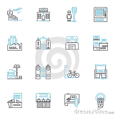 Planners linear icons set. Scheduling, Calendars, Time-management, Organization, Productivity, Efficiency, Task-list Vector Illustration