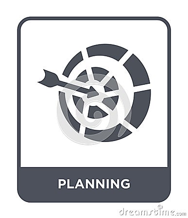 planning icon in trendy design style. planning icon isolated on white background. planning vector icon simple and modern flat Vector Illustration