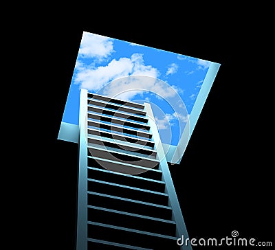 Planning Ladder Means Break Free And Aspirations Stock Photo