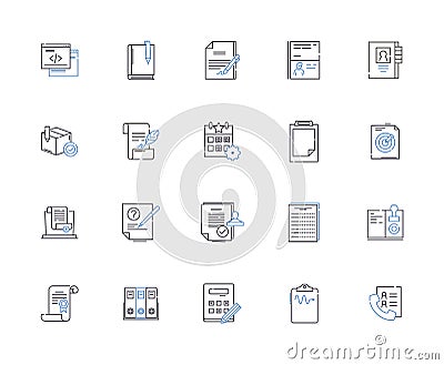 Planning outline icons collection. Scheme, Arrangement, Program, Design, Outline, Map, Map out vector and illustration Vector Illustration