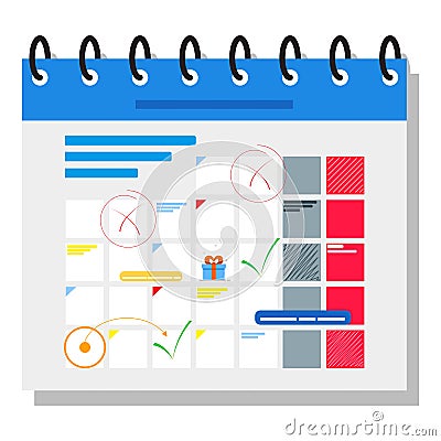 Planning schedule concept banner with characters. Can use for web banner, infographics, hero images. Flat isometric vector Vector Illustration