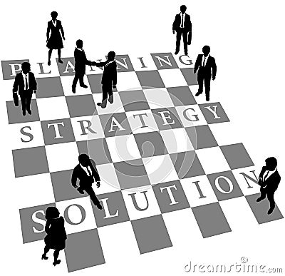 Planning Strategy Solution human chess people Vector Illustration