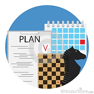 Planning of strategy and tactics Vector Illustration