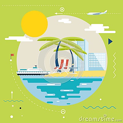 Planning Summer Vacation, Tourism and Journey Vector Illustration