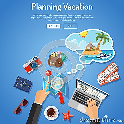 Planning Vacation Concept Vector Illustration