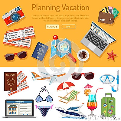 Planning Vacation Infographics Vector Illustration