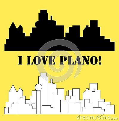 Plano, Texas ( city silhouette ) Vector Illustration