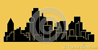 Plano, Texas ( city silhouette ) Vector Illustration