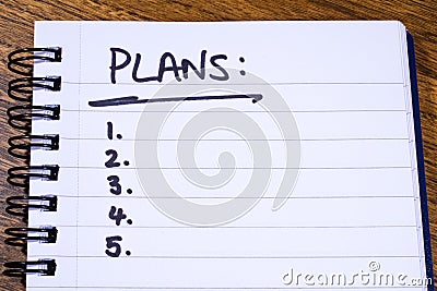 Plans Checklist Stock Photo