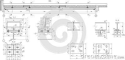 Plans suspension crane Stock Photo