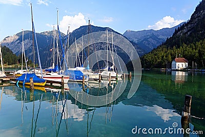 Plansee lake in the Alps mountain, Austria. Stock Photo