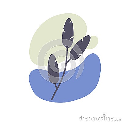 Plant on background of colored spots. Vector Illustration