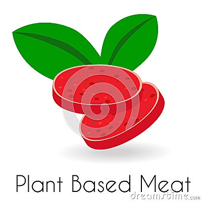 Plant based Meat Patties with salami style roll Vector Illustration