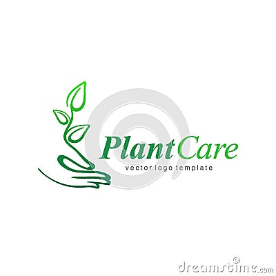 Plant care vector logo concept Vector Illustration