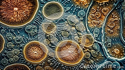 Plant cell eukaryotes background wallpaper for PowerPoint and presentations ai generated Stock Photo