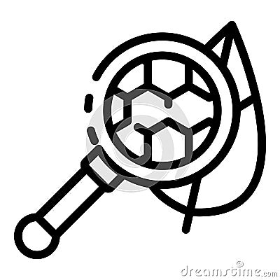 Plant cells magnifier icon, outline style Vector Illustration