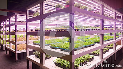 Plant factory Vertical agriculture greenhouse led Plant Growth Lamp Stock Photo