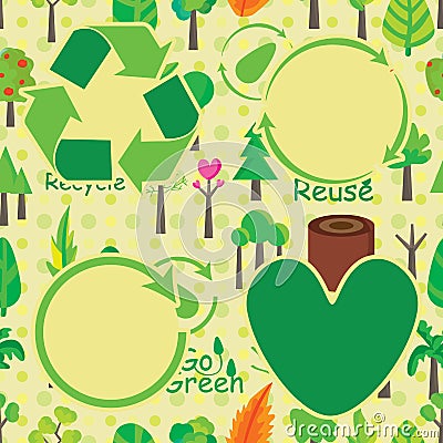 Plant Icon Seamless Pattern Company Design Vector Illustration