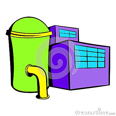 Plant industrial building icon, icon cartoon Vector Illustration