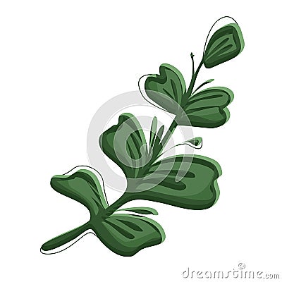 Plant with leaves sprout volume vector image Vector Illustration