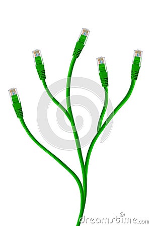 Plant made of computer cable Stock Photo