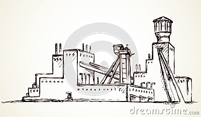 Plant at the mine. Vector drawing Vector Illustration