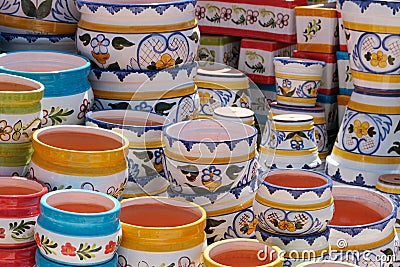 Plant pot - colorful ceramic plant pots sale Stock Photo